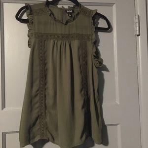Women’s a.n.a. olive color blouse size medium.